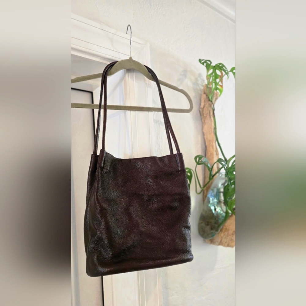Lswee Genuine Leather Tite Bucket Hobo Shoulder Bag Purse